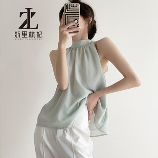 ZHELIHANGFEI Phong Cách Hồng Kông Dây Phong Cách Pháp Đẹp Lưng Camisole Bên Trong Không Tay Nữ Thiết Kế Cảm Thấy Thích Hợp Bên Ngoài Mặc Gợi Cảm Top