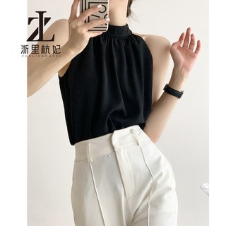 ZHELIHANGFEI Phong Cách Hồng Kông Dây Phong Cách Pháp Đẹp Lưng Camisole Bên Trong Không Tay Nữ Thiết Kế Cảm Thấy Thích Hợp Bên Ngoài Mặc Gợi Cảm Top