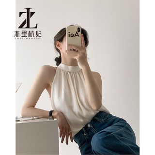 ZHELIHANGFEI Phong Cách Hồng Kông Dây Phong Cách Pháp Đẹp Lưng Camisole Bên Trong Không Tay Nữ Thiết Kế Cảm Thấy Thích Hợp Bên Ngoài Mặc Gợi Cảm Top