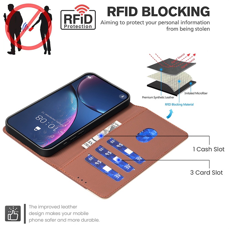 Ốp Da Cho iPhone 13 12 11 Pro 6 6s 7 8 Plus Xr Xs Max SE 4 2 3 2020 2022 Flip Chất Lượng Cao Retro Khe Cắm Thẻ Ví Bao Da