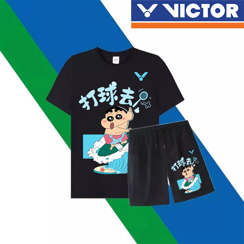 Bộ đồ cầu lông Victor 2024 Bộ đồ thể thao cầu lông mới khô nhanh thoáng khí Trận đấu tập luyện Áo thun cầu lông thể thao