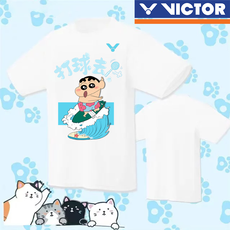 Bộ đồ cầu lông Victor 2024 Bộ đồ thể thao cầu lông mới khô nhanh thoáng khí Trận đấu tập luyện Áo thun cầu lông thể thao
