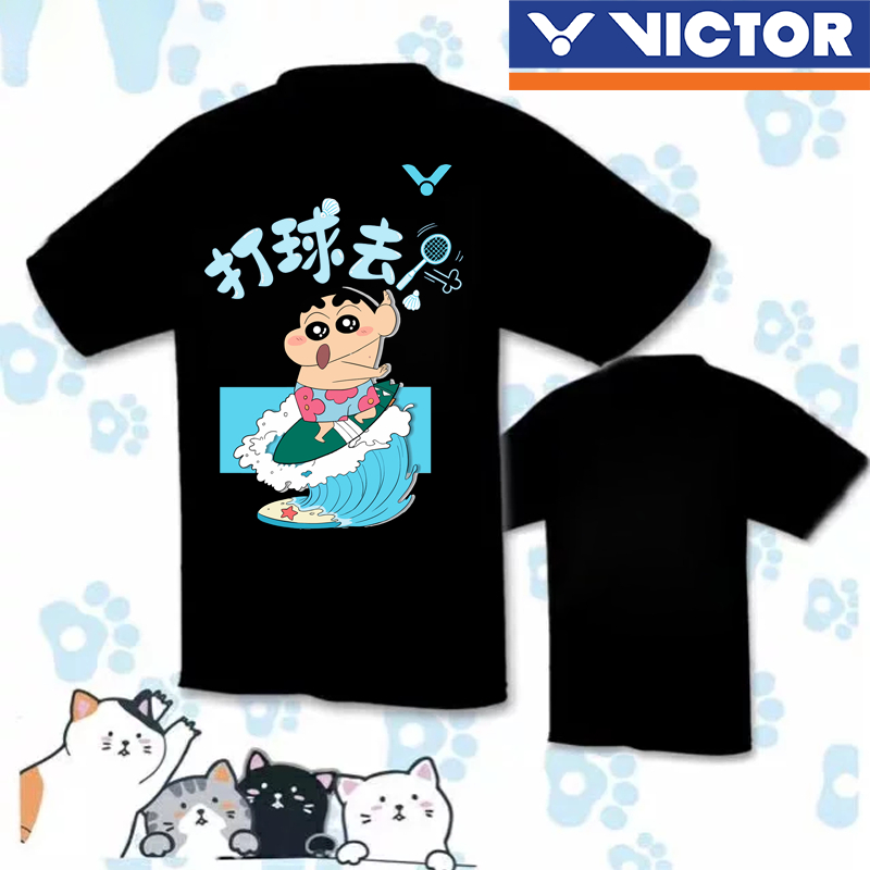 Bộ đồ cầu lông Victor 2024 Bộ đồ thể thao cầu lông mới khô nhanh thoáng khí Trận đấu tập luyện Áo thun cầu lông thể thao