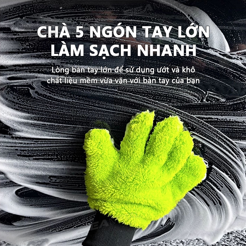 Găng tay rửa xe SEAMETAL 5 ngón đa năng, khăn khô, phụ kiện làm sạch ô tô