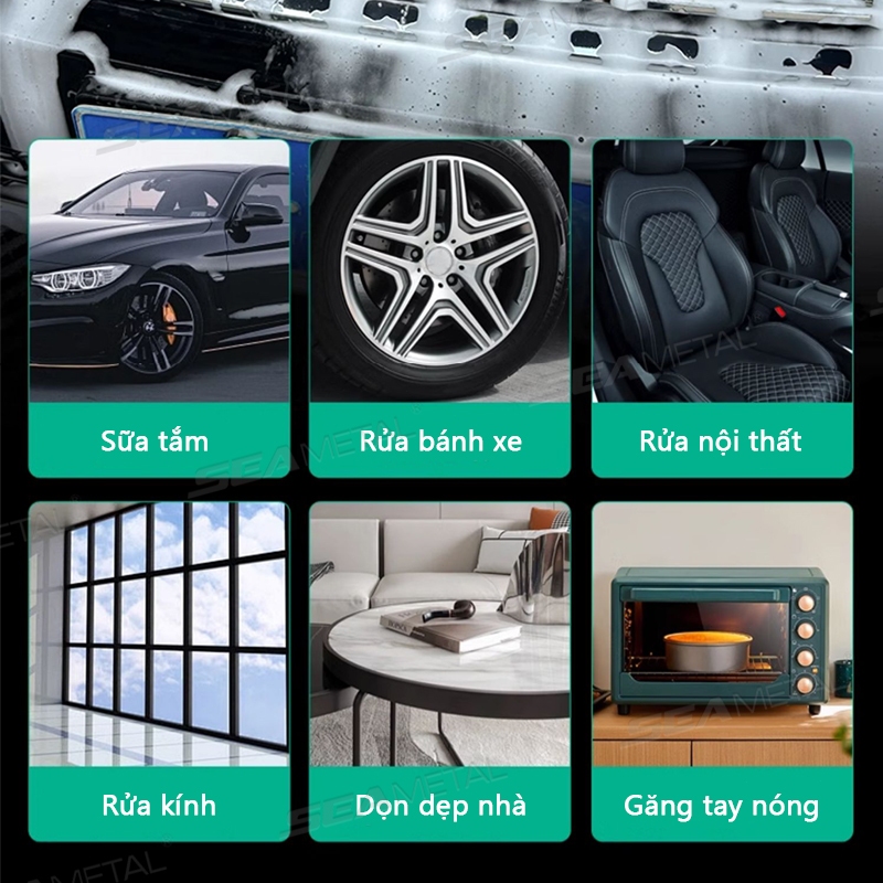 Găng tay rửa xe SEAMETAL 5 ngón đa năng, khăn khô, phụ kiện làm sạch ô tô