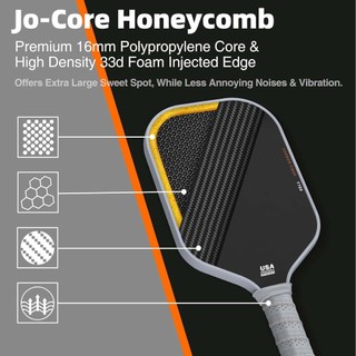 Hilabee vợt pickleball t700  Sợi Carbon Pickleball Thi Đấu Huấn Luyện Di Động 16 Mm Lõi Polypropylene Để Cân Bằng Nam Nữ