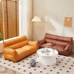 Sofa lười Phòng khách Phòng ngủ Ban công Sofa có thể nằm có thể ngủ Sofa nhỏ ghế da đôi mini ghế lười hạt đậu giãn nội thất phòng ngủ — ảnh 1