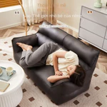 Sofa lười Phòng khách Phòng ngủ Ban công Sofa có thể nằm có thể ngủ Sofa nhỏ ghế da đôi mini ghế lười hạt đậu giãn nội thất phòng ngủ — ảnh 3