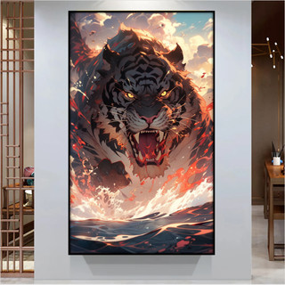 MOZI✨40 * 50cm / 30 * 40cm Con hổ tranh tô màu theo số tranh số hóa tranh sơn dầu số hoá bộ tô màu theo số sơn acrylic  sơn theo số Số Hổ Tranh Sơn Dầu Tự Làm Vẽ Tay Vẽ Màu Tranh Số Tranh Tranh Acrylic
