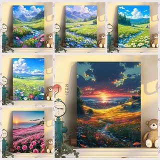 MOZI✨40 * 50cm / 30 * 40cm phong cảnh đồng quê tranh tô màu theo số tranh số hóa tranh sơn dầu số hoá bộ tô màu theo sốMục Vụ Kỹ Thuật Số Tranh Sơn Dầu Tự Làm Tô Màu Tranh Phong Cảnh Tranh Kỹ Thuật Số Tranh Tay Chữa Bệnh Giải Nén Tranh Sơn Dầu