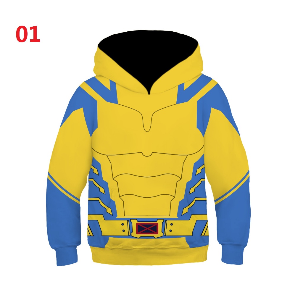 Áo Hoodie trẻ em Deadpool & Wolverine Áo len trẻ em siêu anh hùng Áo khoác ngoài bé trai in 3D