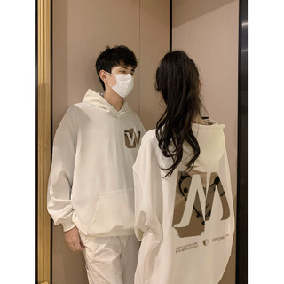 Áo hoodie dài tay 100% cotton mới dành cho cả nam và nữ Áo hoodie cặp đôi dáng rộng cổ tròn in hình độc đáo