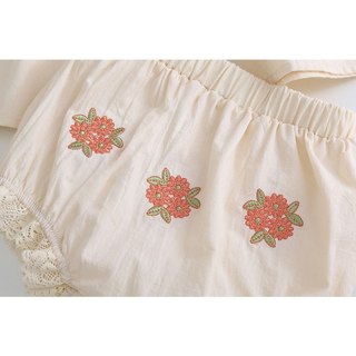 Bé Gái Váy Công Chúa Bộ Đồ Ngủ Màu Thêu Hoa Cho Bé Áo liền quần Cotton Một Cơ Thể Quần Áo Pyjama Phù Hợp Với Bé Gái
