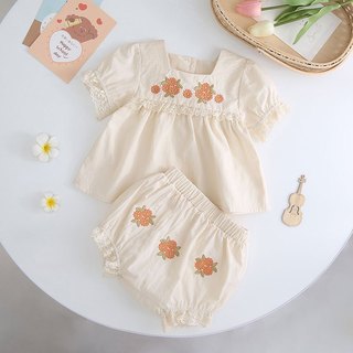 Bé Gái Váy Công Chúa Bộ Đồ Ngủ Màu Thêu Hoa Cho Bé Áo liền quần Cotton Một Cơ Thể Quần Áo Pyjama Phù Hợp Với Bé Gái