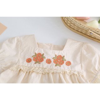 Bé Gái Váy Công Chúa Bộ Đồ Ngủ Màu Thêu Hoa Cho Bé Áo liền quần Cotton Một Cơ Thể Quần Áo Pyjama Phù Hợp Với Bé Gái