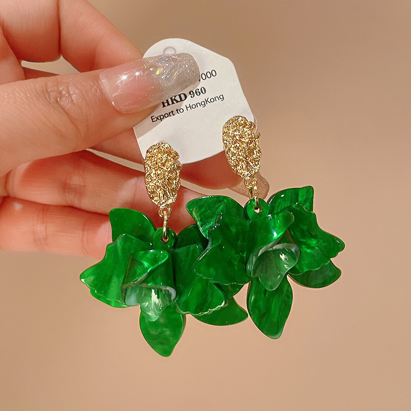 Kim bạc nhỏ bông tai hoa tươi khí chất thiết kế thời trang cảm giác đinh tán thích hợp phù hợp với bông tai giác quan cao cấp bán buôn nữ