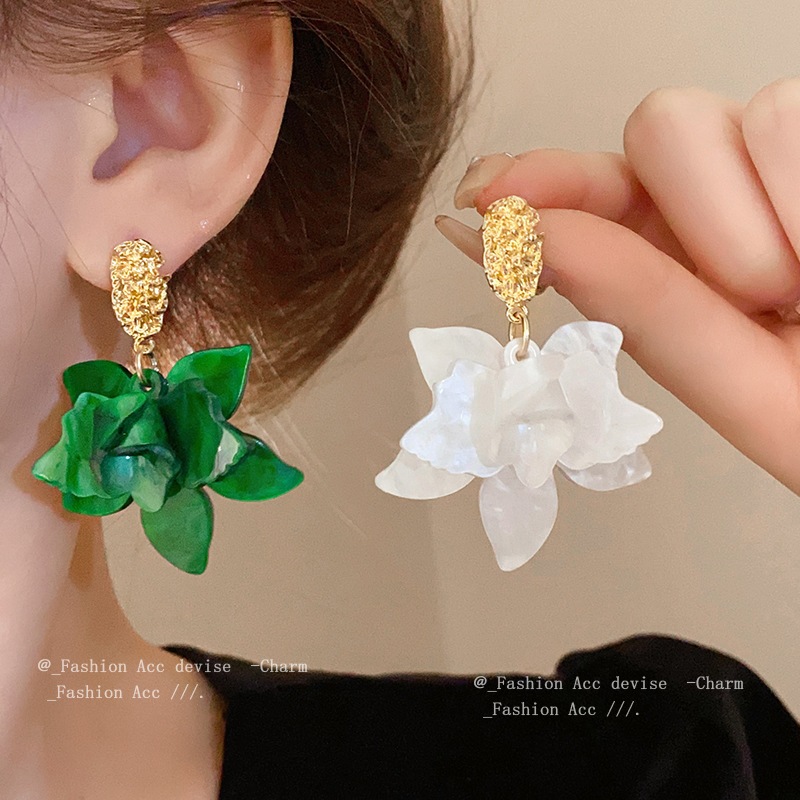 Kim bạc nhỏ bông tai hoa tươi khí chất thiết kế thời trang cảm giác đinh tán thích hợp phù hợp với bông tai giác quan cao cấp bán buôn nữ