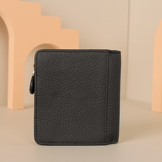 Ví Da Đơn Giản Nhật Bản Nữ Ngắn Bi-Fold Đựng Thẻ Đa Năng Lớp Đầu Tiên Da Bò Có Dây Kéo Thay Đổi Boai