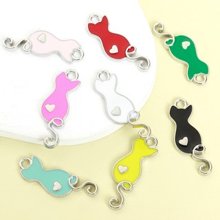 10 Chiếc Mới Mini Dễ Thương Dopamine Mèo Con Men Quyến Rũ Xuân Hè Vòng Cổ Thời Trang, Vòng Tay, Bông Tai Và Nhiều Dây Xích Đồ Trang Trí Thủ Công DIY Đáng Yêu Nhiều Màu Sắc Mèo Nhỏ Giọt Dầu Mặt Dây Hợp Kim