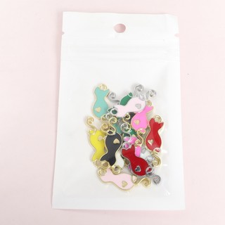 10 Chiếc Mới Mini Dễ Thương Dopamine Mèo Con Men Quyến Rũ Xuân Hè Vòng Cổ Thời Trang, Vòng Tay, Bông Tai Và Nhiều Dây Xích Đồ Trang Trí Thủ Công DIY Đáng Yêu Nhiều Màu Sắc Mèo Nhỏ Giọt Dầu Mặt Dây Hợp Kim