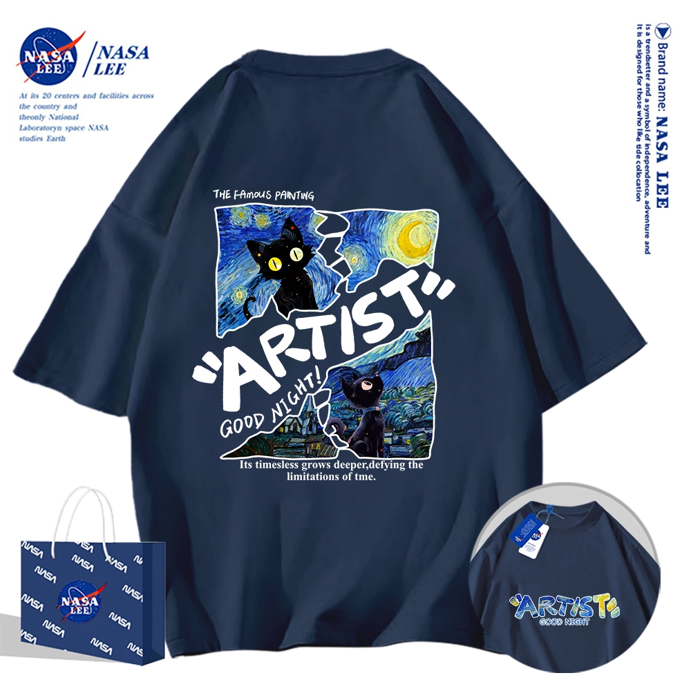 🔥Hàng có sẵn🔥Nasa Khớp Ngắn Tay Nam Nữ Xu Hướng Thời Trang Mùa Hè 2026 Phong Cách Mới Rời Cặp Đôi Nửa Tay