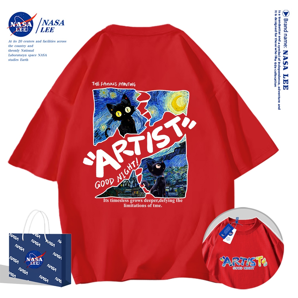 🔥Hàng có sẵn🔥Nasa Khớp Ngắn Tay Nam Nữ Xu Hướng Thời Trang Mùa Hè 2026 Phong Cách Mới Rời Cặp Đôi Nửa Tay
