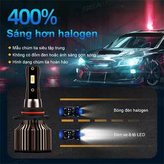 SEAMETAL 2 cái đèn pha LED xe ô tô H1 H4 H7 H11 9005 9006 cao thấp dầm 6500K IP68 90W bóng đèn đi sương mù đèn LED phía trước xe ô tô