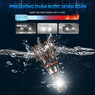 SEAMETAL 2 cái đèn pha LED xe ô tô H1 H4 H7 H11 9005 9006 cao thấp dầm 6500K IP68 90W bóng đèn đi sương mù đèn LED phía trước xe ô tô