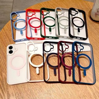 Ốp Điện Thoại Từ Tính Acrylic Trong Suốt Pha Lê Vỏ Chống Sốc Cho iPhone 16 Pro Max 15 14 13 12 11 Pro Max