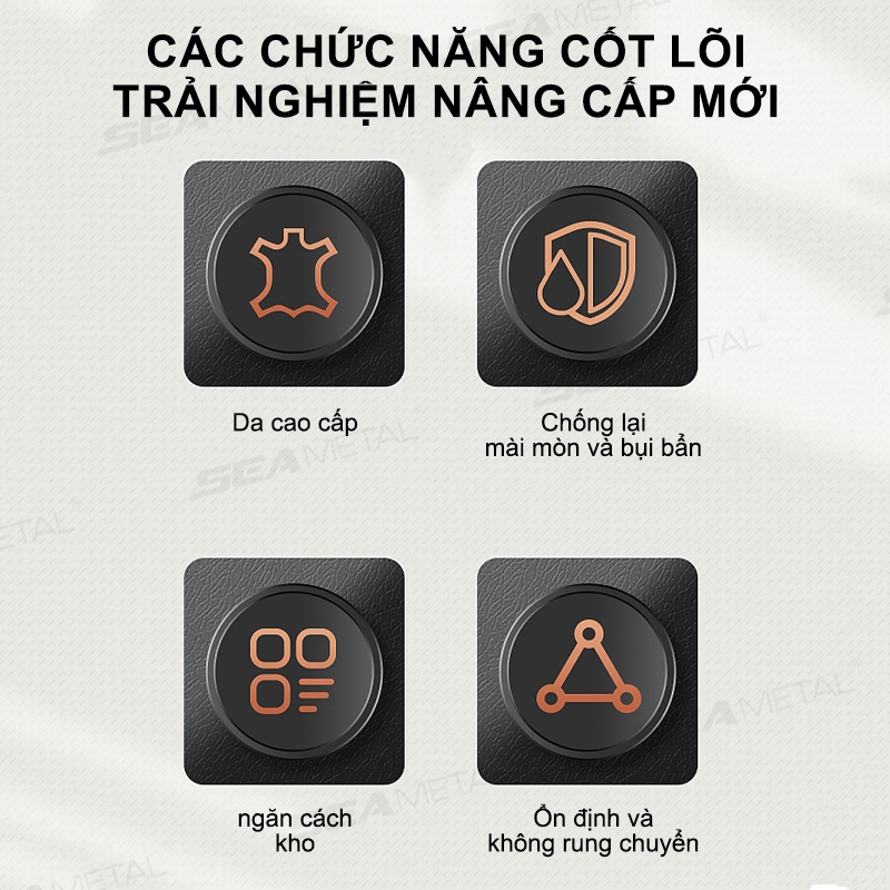 Hộp Tỳ Tay Ô Tô SEAMETAL CÓ KHAY ĐỰNG KHĂN GIẤY, TÚI CHỨA ĐIỆN THOẠI, CARD VISIT