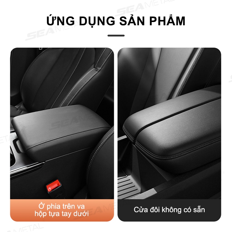 Hộp Tỳ Tay Ô Tô SEAMETAL CÓ KHAY ĐỰNG KHĂN GIẤY, TÚI CHỨA ĐIỆN THOẠI, CARD VISIT