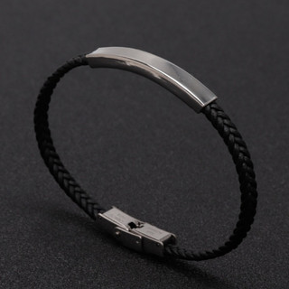Quà tặng tốt nghiệp MIGILA [Tên tùy chỉnh] Vòng tay bện bằng da cho couole Kích thước có thể điều chỉnh không xỉn màu
