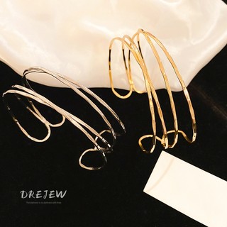 DREJEW Dây đơn giản không đều quấn quanh vòng tay mở kim loại Vòng tay thiết kế cá nhân 2024 băng tay thời trang mới