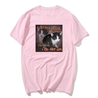 Tôi Không Nghĩ Vì Thế Tôi Không Phải Là Mèo Meme Áo Ngộ nghĩnh Nam Bông Tai Kẹp Vintage Đồ Họa Áo Thun Unisex Cao Cấp Cotton