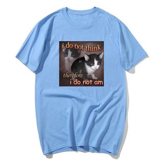 Tôi Không Nghĩ Vì Thế Tôi Không Phải Là Mèo Meme Áo Ngộ nghĩnh Nam Bông Tai Kẹp Vintage Đồ Họa Áo Thun Unisex Cao Cấp Cotton