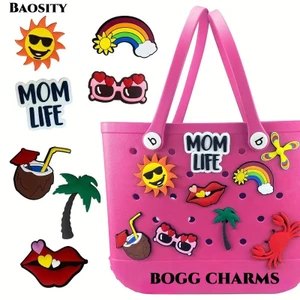 Baosity Bogg Charm Mặt dây chuyền hoạt hình dễ thương thích hợp cho túi lỗ bãi biển eva phụ kiện cây dừa tự làm
