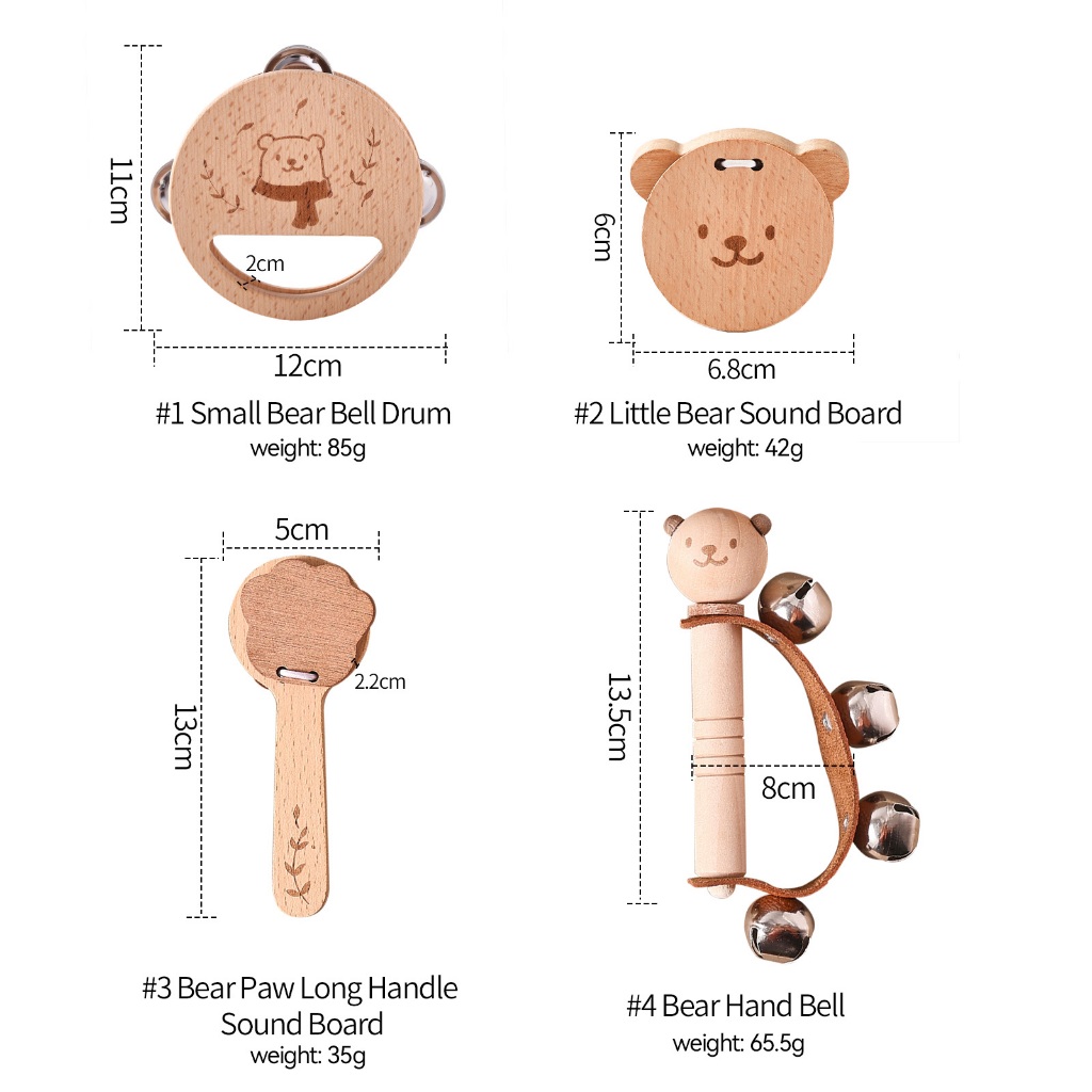 Ảnh Hình Gấu Nhạc Cụ Trẻ Em Giáo Dục Sớm Nhạc Cụ Gõ Đồ Chơi Gấu Nhỏ Ringdrum 2