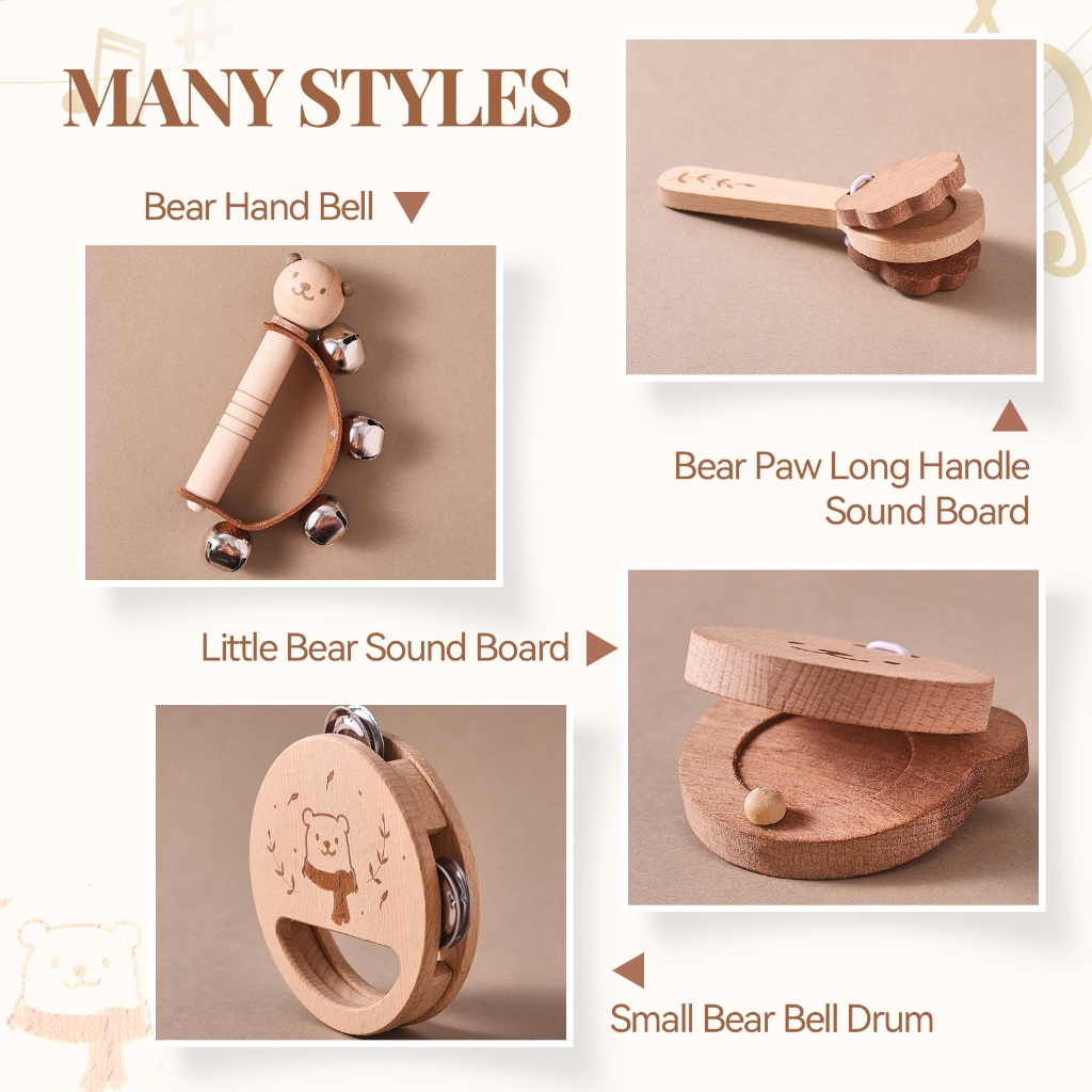 Ảnh Hình Gấu Nhạc Cụ Trẻ Em Giáo Dục Sớm Nhạc Cụ Gõ Đồ Chơi Gấu Nhỏ Ringdrum 4