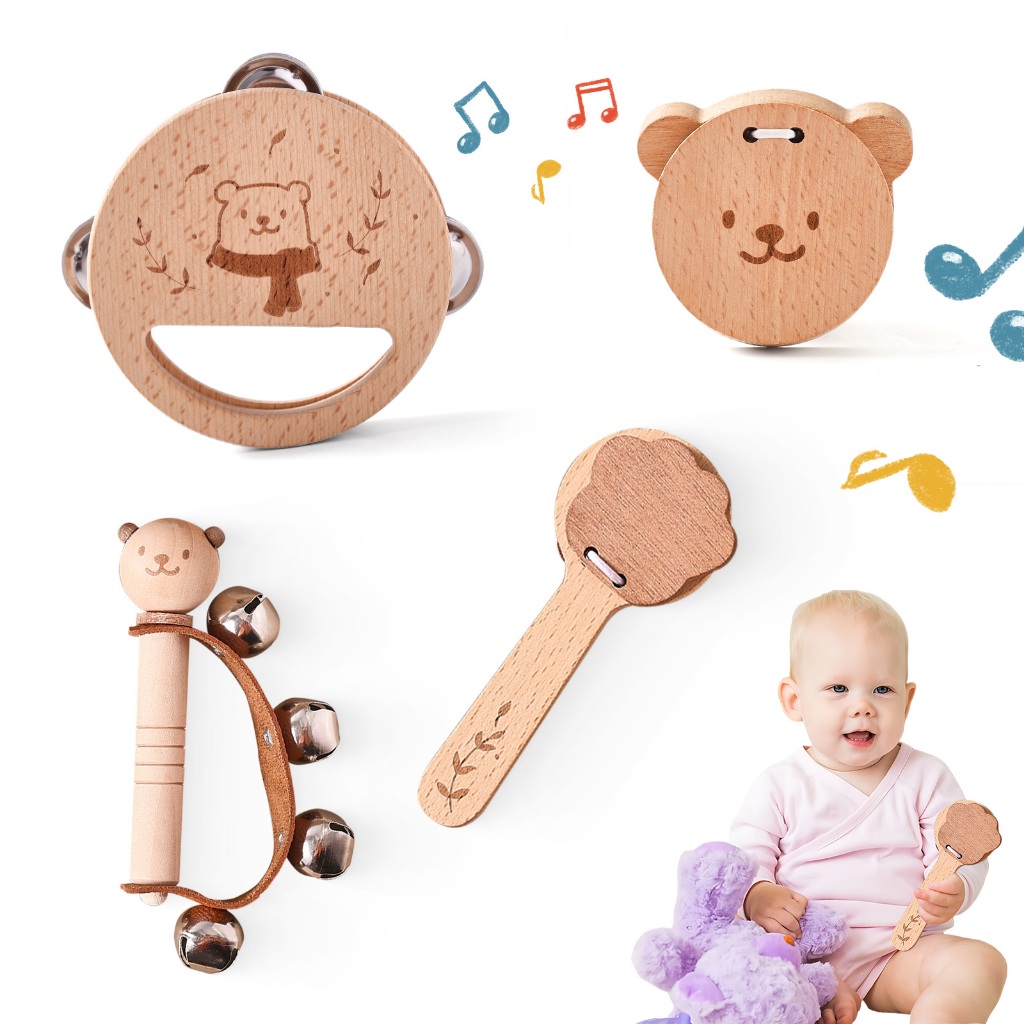 Ảnh Hình Gấu Nhạc Cụ Trẻ Em Giáo Dục Sớm Nhạc Cụ Gõ Đồ Chơi Gấu Nhỏ Ringdrum 1