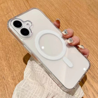 Ốp Lưng Cứng Acrylic Trong Suốt Từ Tính Mạnh Ốp Lưng Điện Thoại IPhone 16 Pro Max 15 14 13 12 11 Pro Max 11 12 Mini