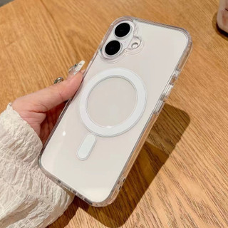 Ốp Lưng Cứng Acrylic Trong Suốt Từ Tính Mạnh Ốp Lưng Điện Thoại IPhone 16 Pro Max 15 14 13 12 11 Pro Max 11 12 Mini