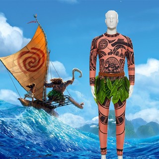Nam Cao Cấp Maui Cosplay Người Lớn Disney Moana Đại Dương Hóa Trang Halloween Lạ Mắt