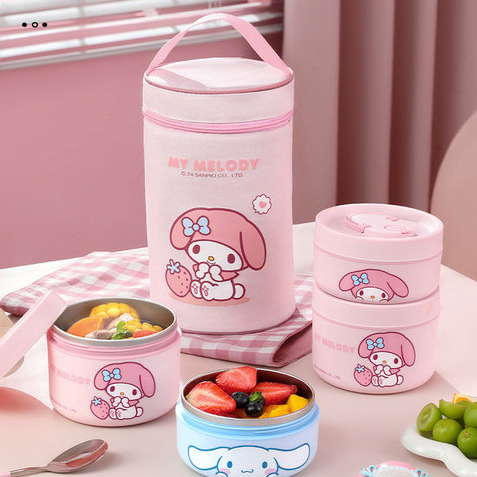 Túi đựng đồ ăn trưa vuông Sanrio Túi đựng đồ ăn trưa cách nhiệt Túi xách Túi đựng đồ ăn trưa tròn Túi Bento chống thấm nước Túi đựng hộp cơm trưa chống dầu Túi cách nhiệt Túi Bento Túi đựng đồ ăn trưa cách nhiệt