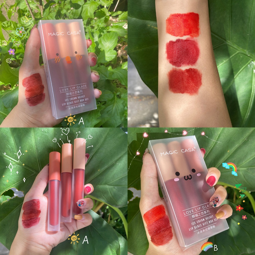 Bộ 3 Heroange Fluffy Lip Glaze