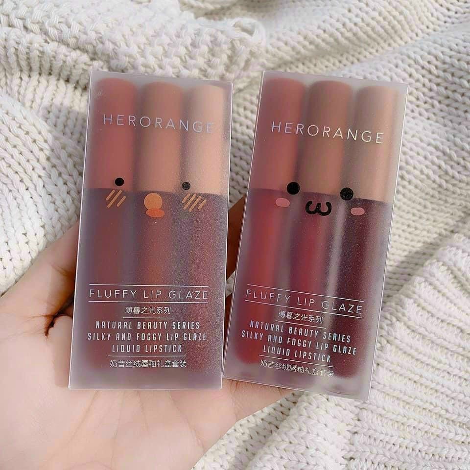 Bộ 3 Heroange Fluffy Lip Glaze