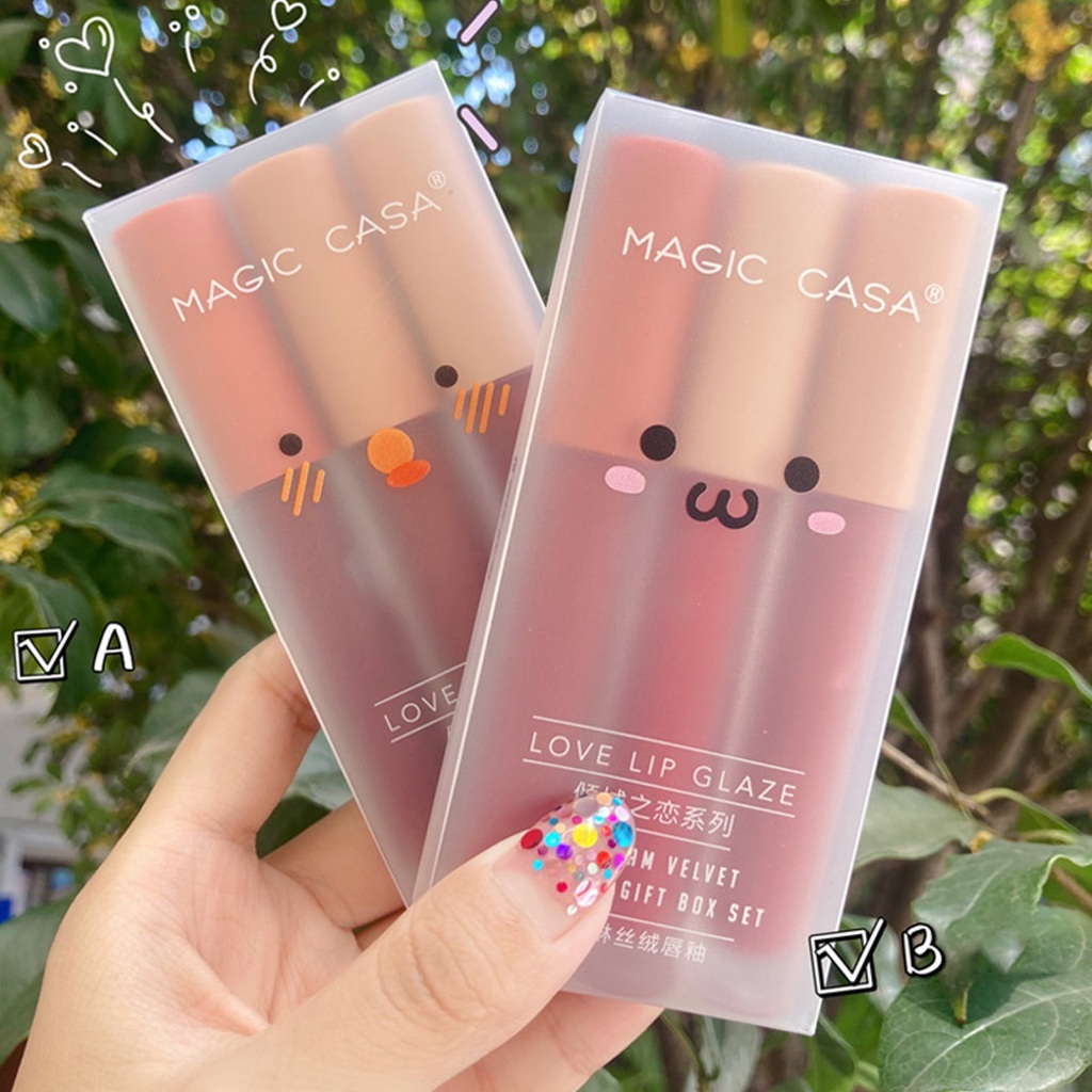 Bộ 3 Heroange Fluffy Lip Glaze