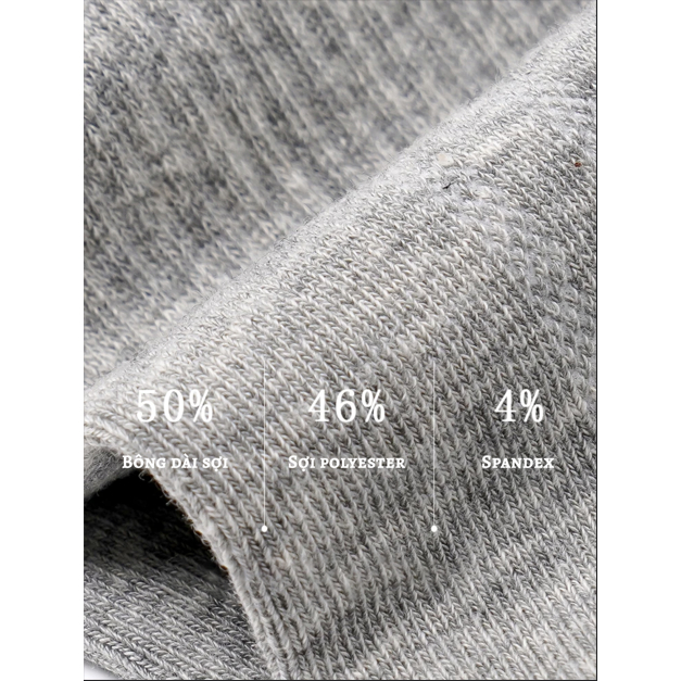 (Set 5) 2024 NASA – Tất Cotton Mỏng, Thấm Mồ Hôi, Kháng Khuẩn, Khử Mùi, Chống Mài Mòn