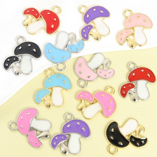 10 Chiếc Phong Cách Rừng Dễ Thương Sống Động Nhiều Màu Sắc Nấm Men Quyến Rũ, 6 Kiểu Để Lựa Chọn - Vòng Cổ Vui Vẻ Vòng Tay Bông Tai DIY Hoạt Hình Đôi Hình Nấm Nhỏ Giọt Dầu Hợp Kim Mặt Dây Chuyền
