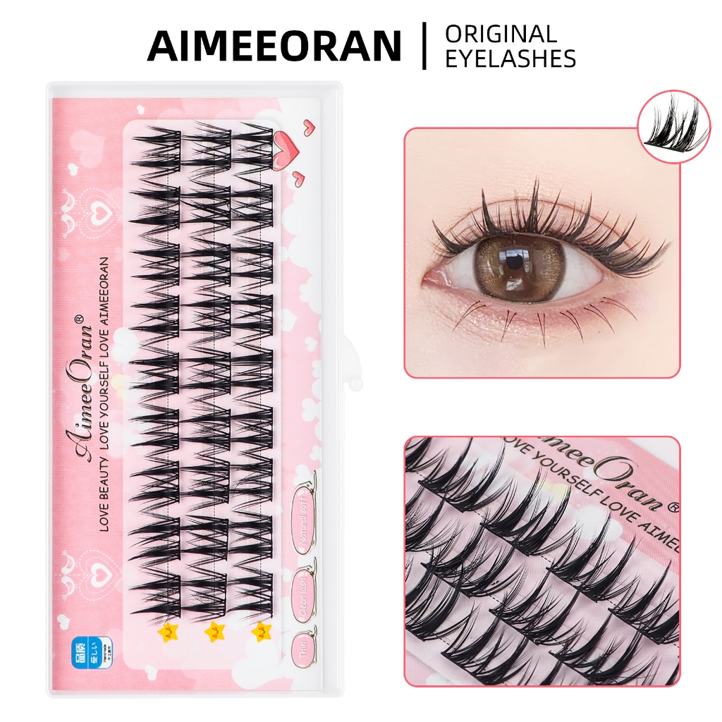 AIMEEORAN diy Lông Mi Giả 10mm-13mm Mix Tự Nhiên Chuyên Nghiệp Lông Mi Dài Trung Bình Trang Điể