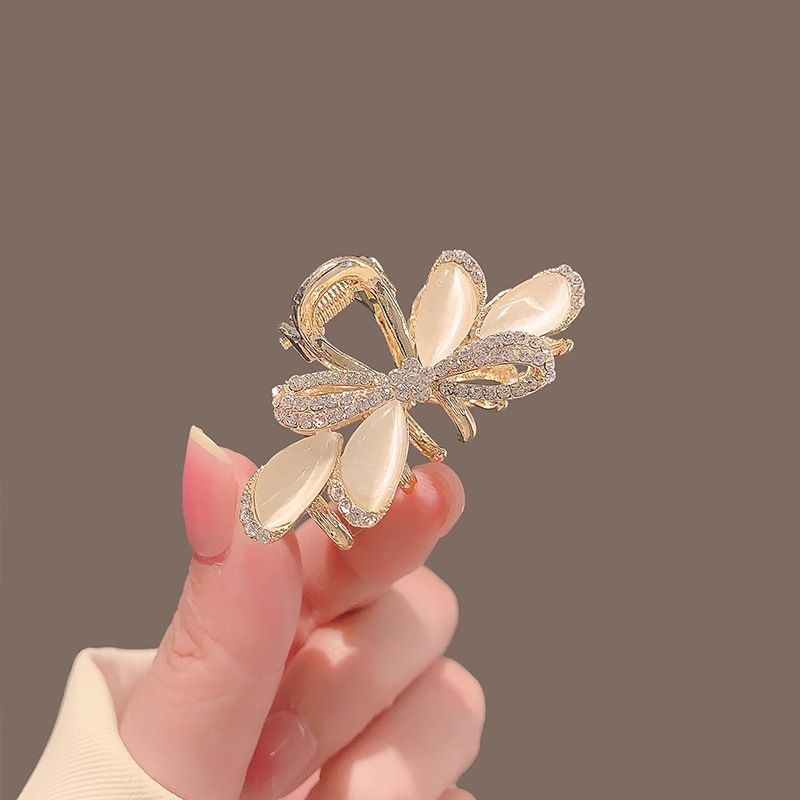 Súng Mới Đen Cao Cấp Tê Giác Opal Nơ Kẹp Tóc Tinh Tế Lúa Mì Vừa Lấy Kẹp Phụ Kiện Tóc